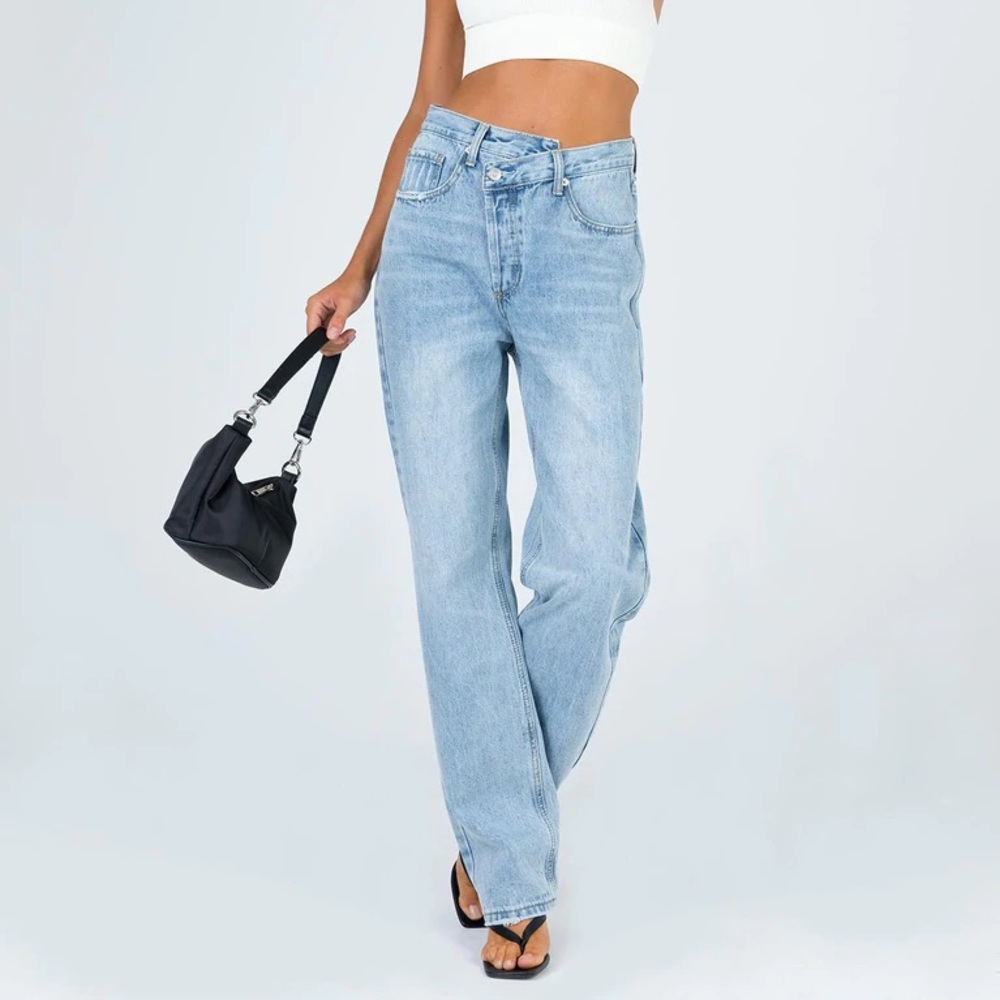 Princess Polly Asymmetric Straight Leg Jeans